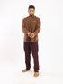 Printed cotton shirt with a single front pocket